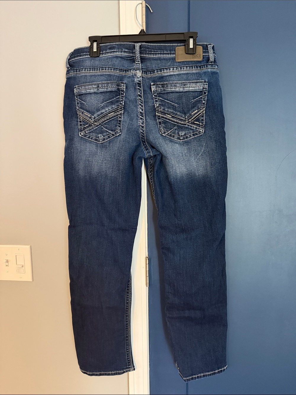 BKE Men's Straight Leg Jeans in Dark Blue Wash buckle NOLAN - Picture 3 of 3